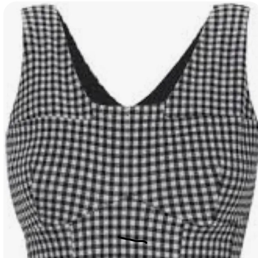 Cabi Bombshell Black and White Checkered Women's Top Sz M